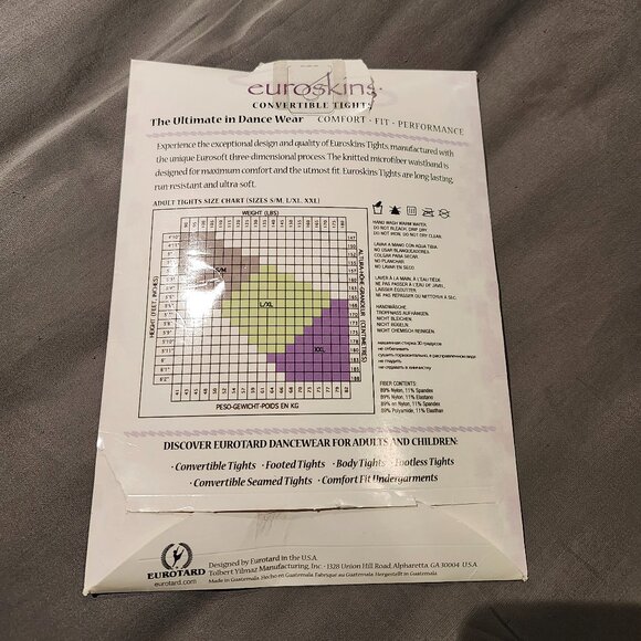 NWT - EUROTARD 210 Adult Convertible Seamless Tights - Picture 3 of 4